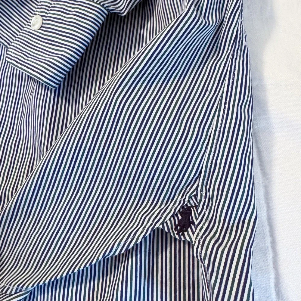 Polo Ralph Lauren Men's Regent Classic Fit Blue Green Stripe Dress Shirt 16.5-33